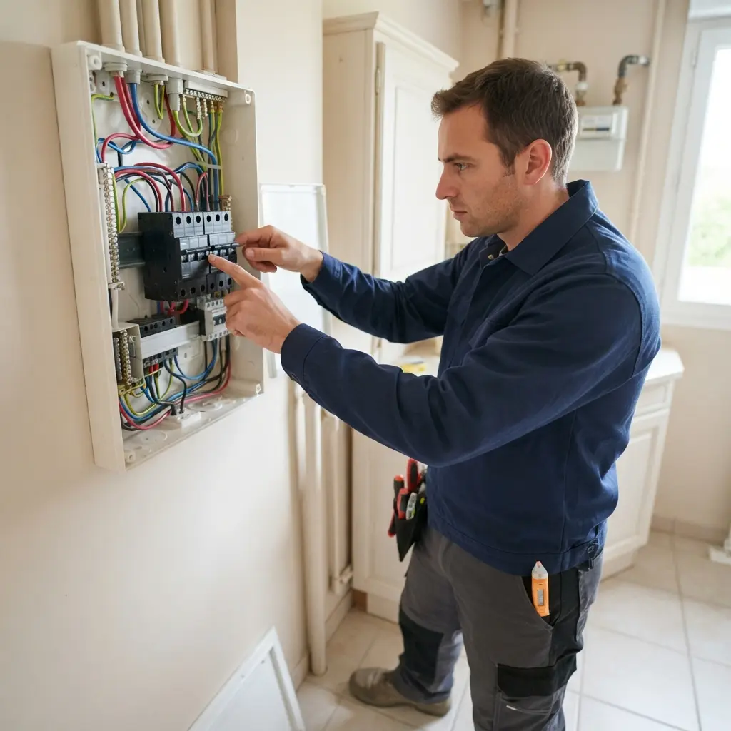 Comment un technicien traite un disjoncteur qui saute à Orgerus