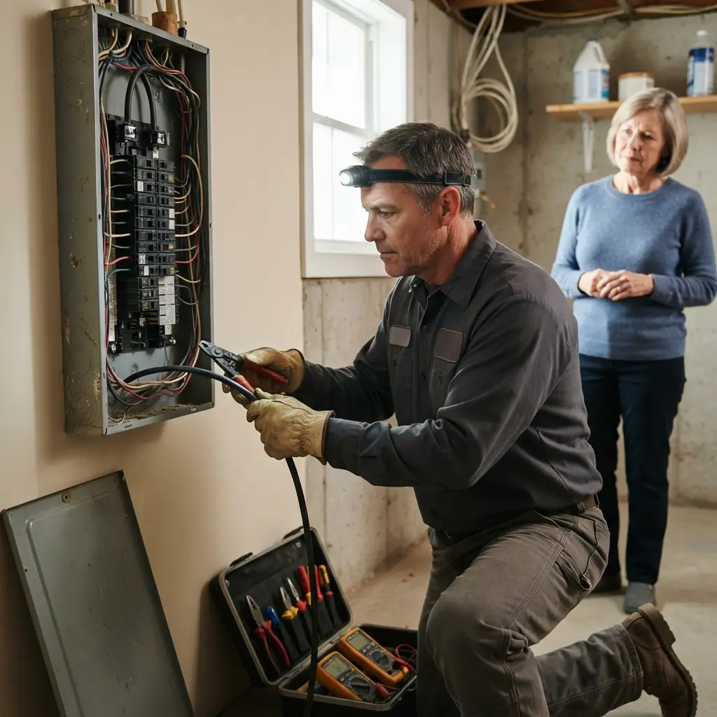 Comment se déroule l’intervention de mise aux normes électrique à Varennes-sur-Seine ?