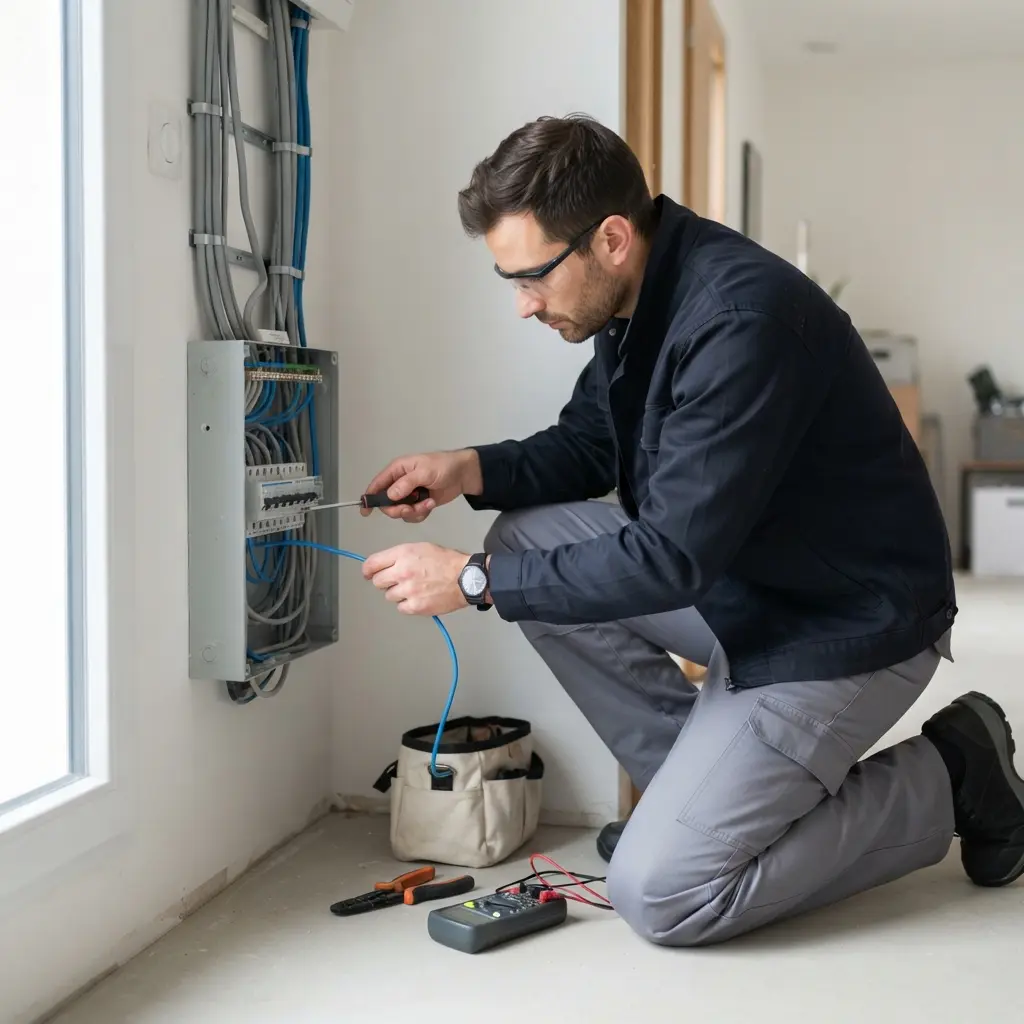 Comment notre équipe procède pour la mise aux normes électrique à Louvres