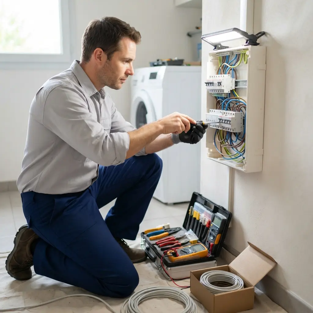 Comment se déroule la mise aux normes électrique à Courdimanche ?