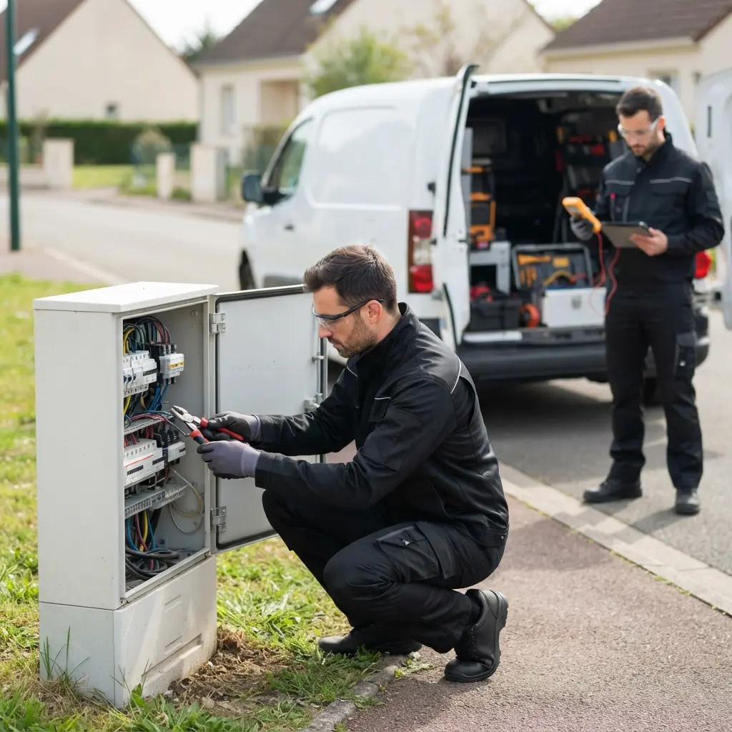 Déroulement d’intervention pour panne de courant à Voisins-le-Bretonneux