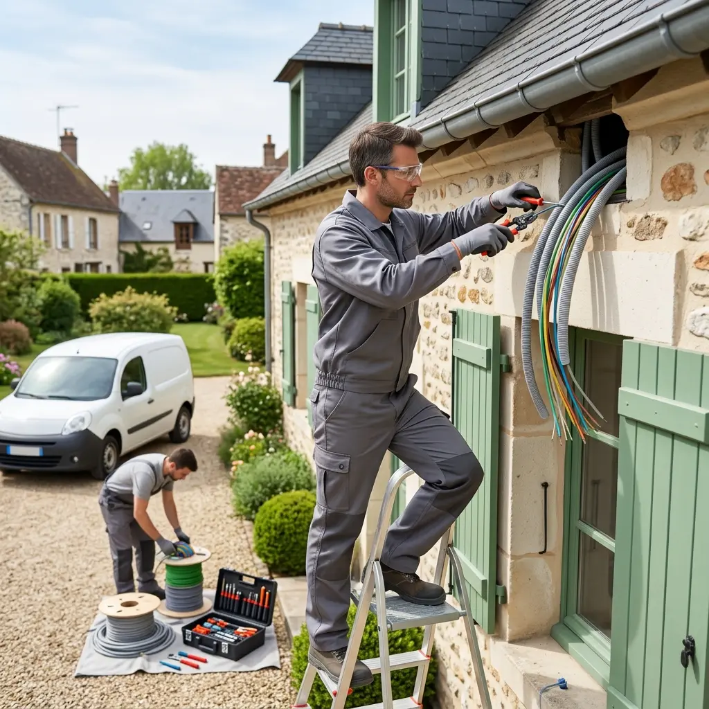 Comment se déroule l'intervention de reprise électrique à Chantilly ?