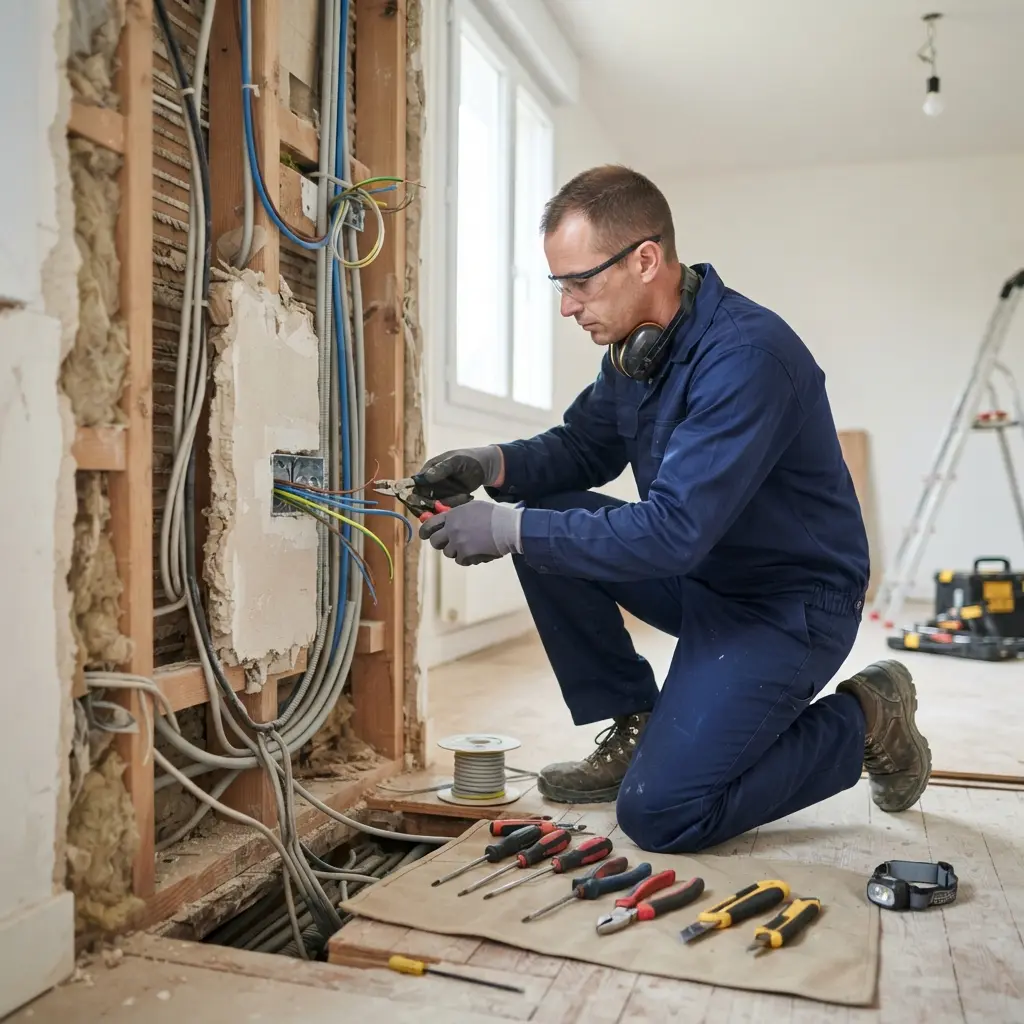 Comment se déroule la rénovation électrique à Chapelle-en-Serval ?