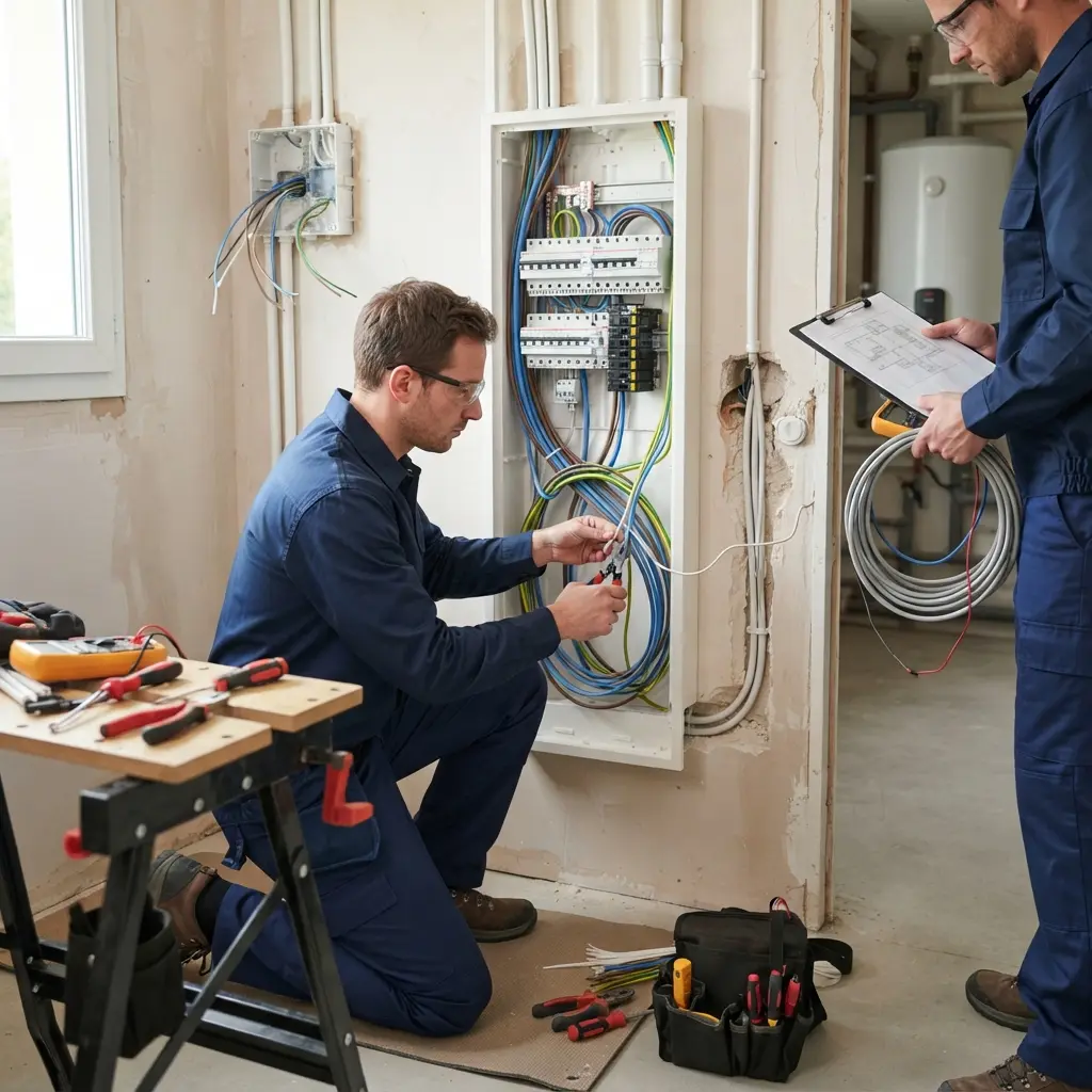 Comment se déroule l’intervention pour refaire l'électricité à Andeville