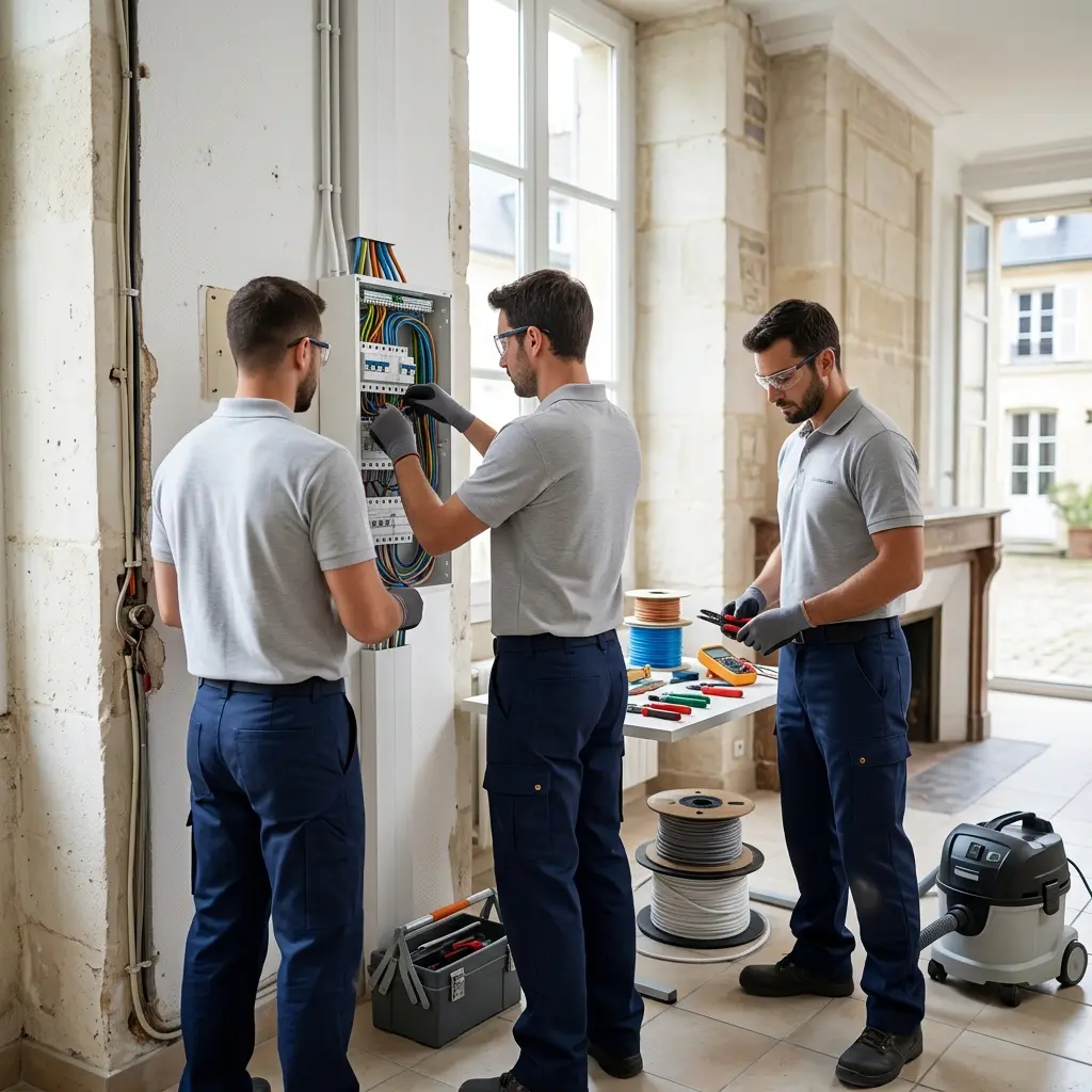 Comment se déroule l’intervention pour refaire l'électricité à Fontainebleau ?