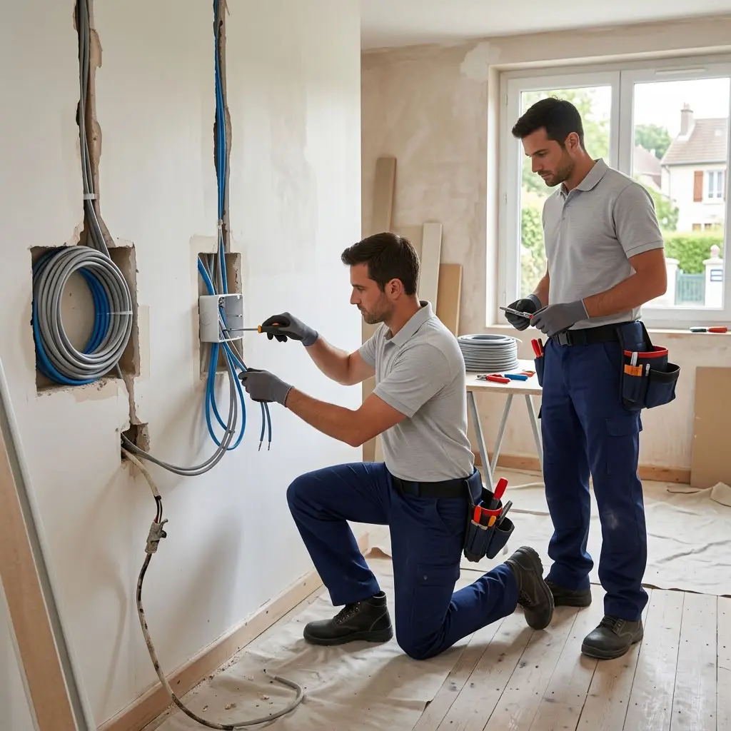 Comment se déroule le chantier électrique à Pommeuse ?