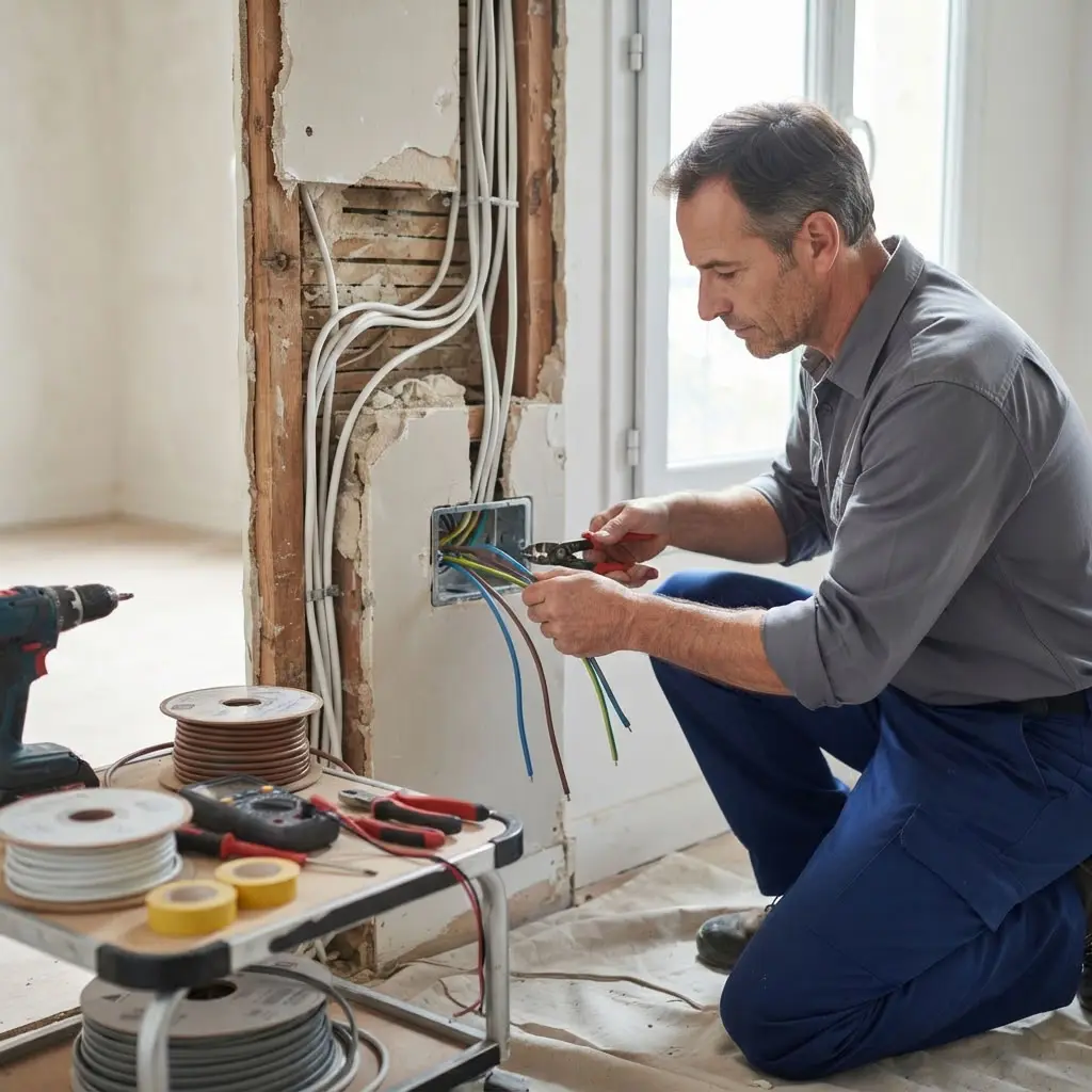 Comment nous procédons pour refaire l'électricité à Guérard