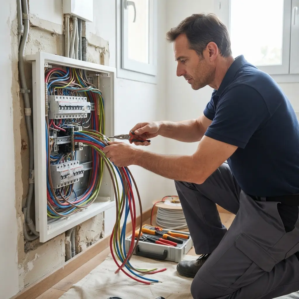 Comment se déroule l'intervention pour refaire l'électricité à Buc ?