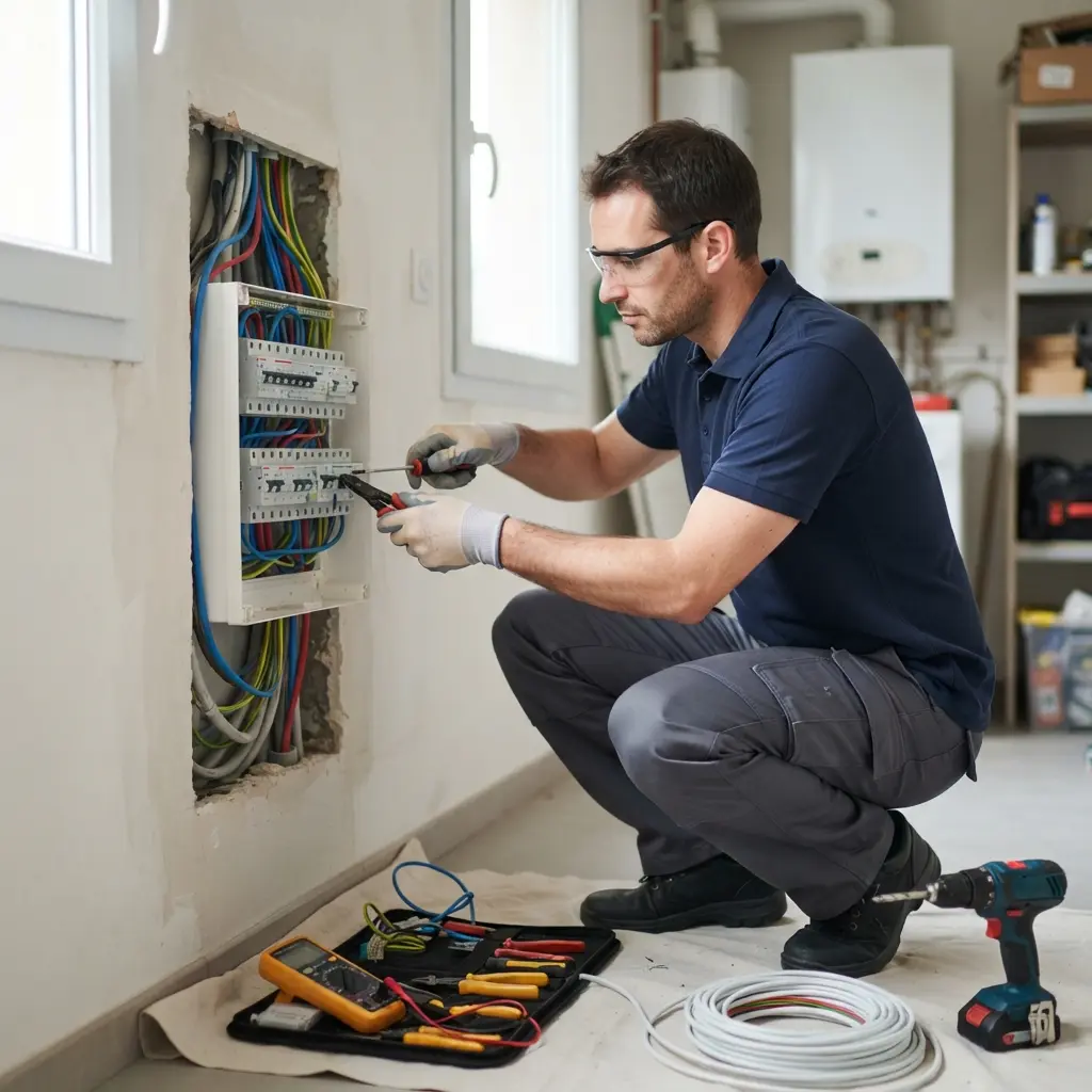 Notre approche pour refaire l'électricité à Crétel garantit conformité et sécurité.