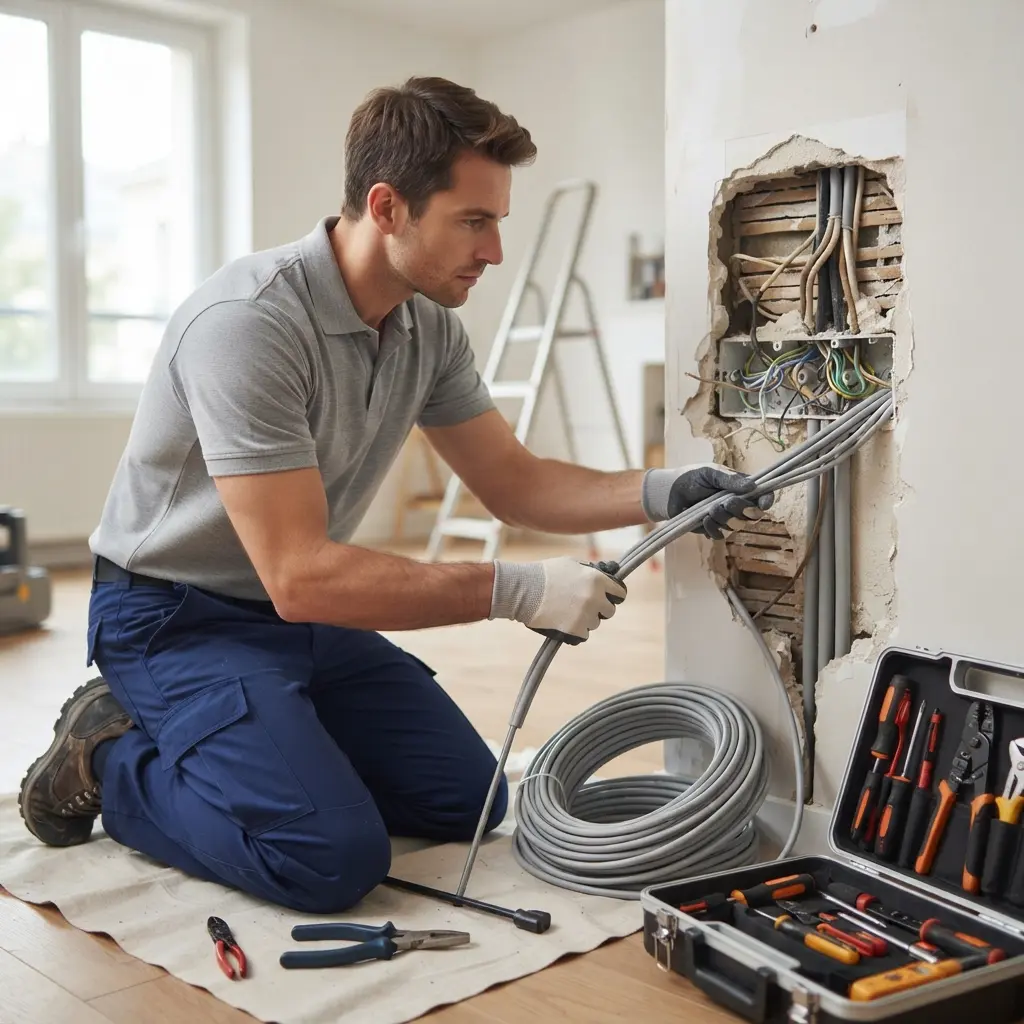 Comment se déroule l'intervention à Crétel pour refaire l'électricité ?