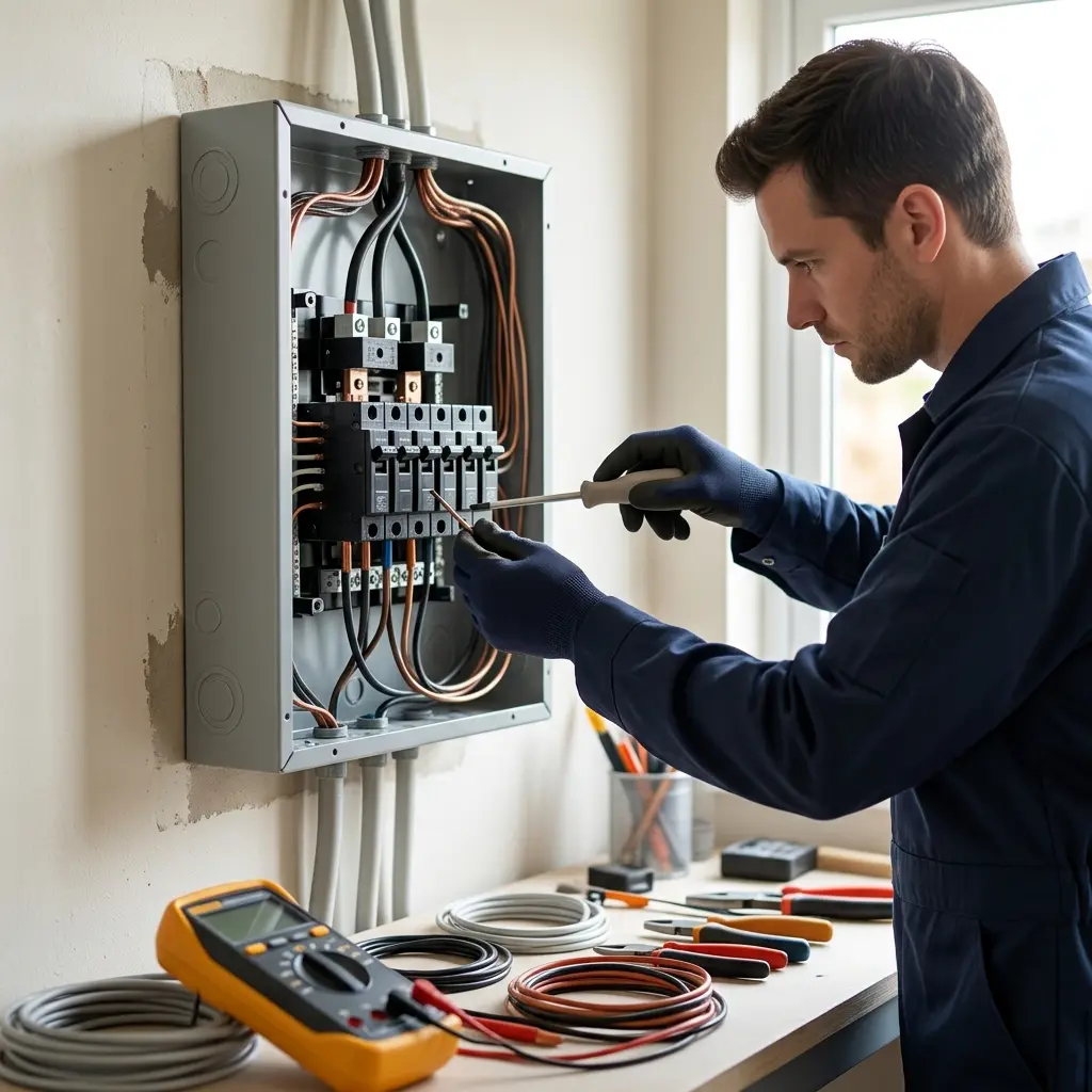 Comment se déroule la remise à jour du tableau électrique à Viarmes ?