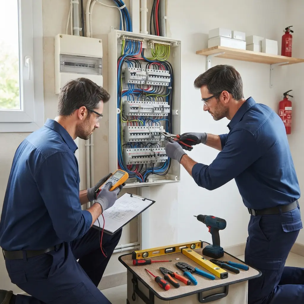Comment se déroule l’intervention de rénovation électrique à Baule ?