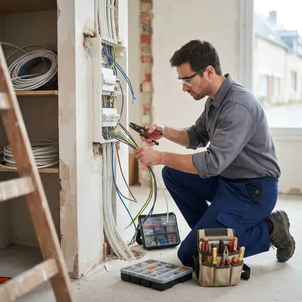 Comment se déroule l’intervention de rénovation électrique à Traînou ?