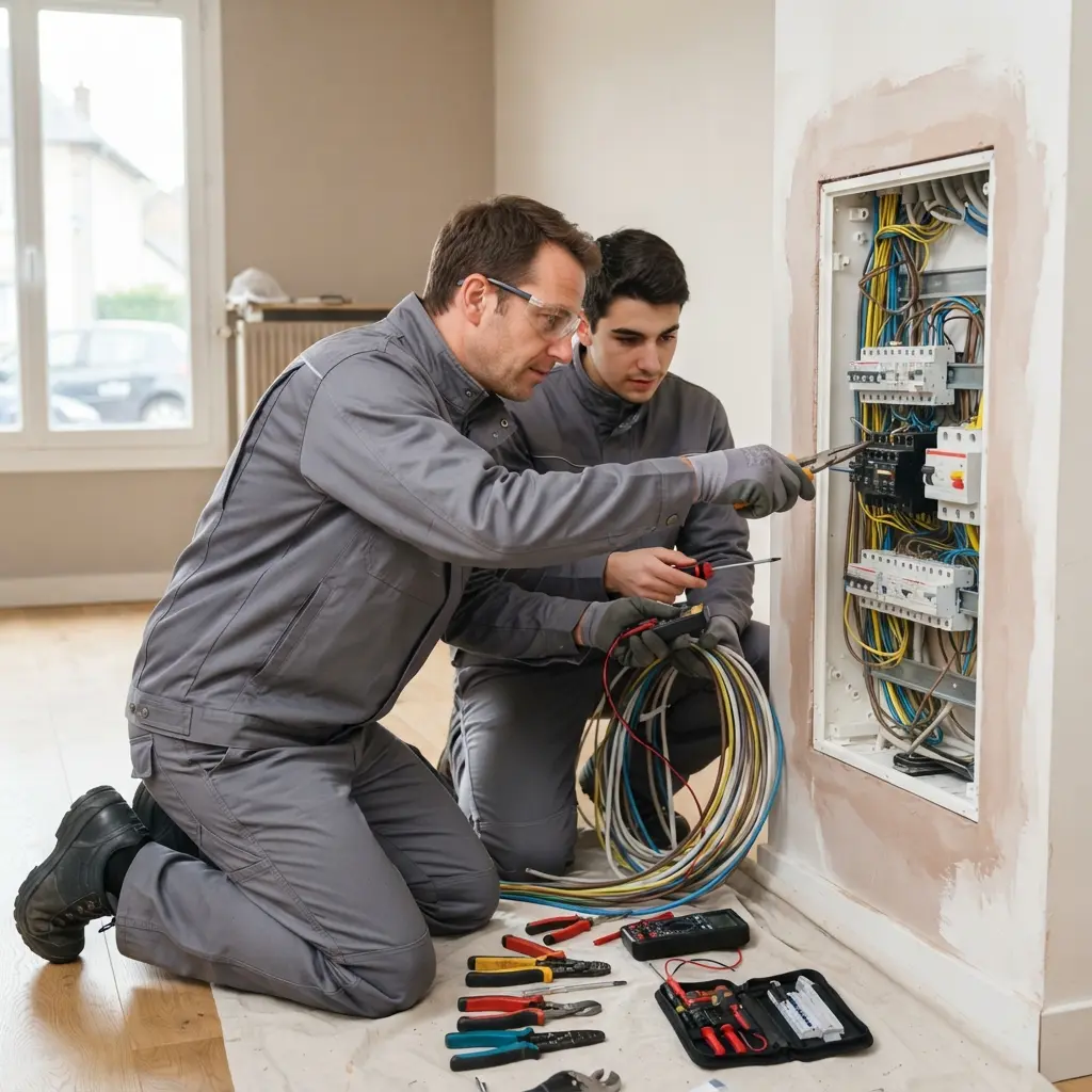 Comment se déroule l’intervention de rénovation électrique à Lamorlaye ?