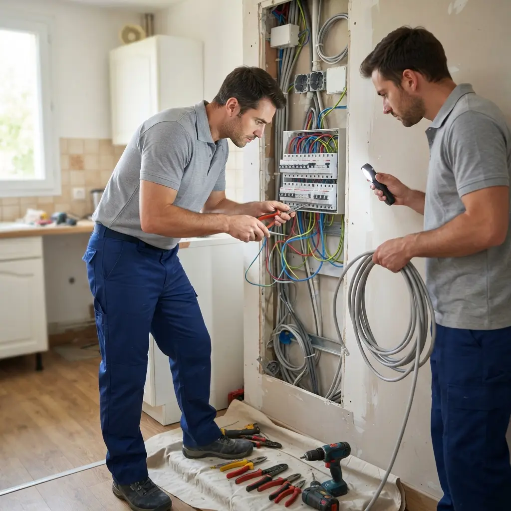 Comment se déroule l’intervention de rénovation électrique à Bresles ?