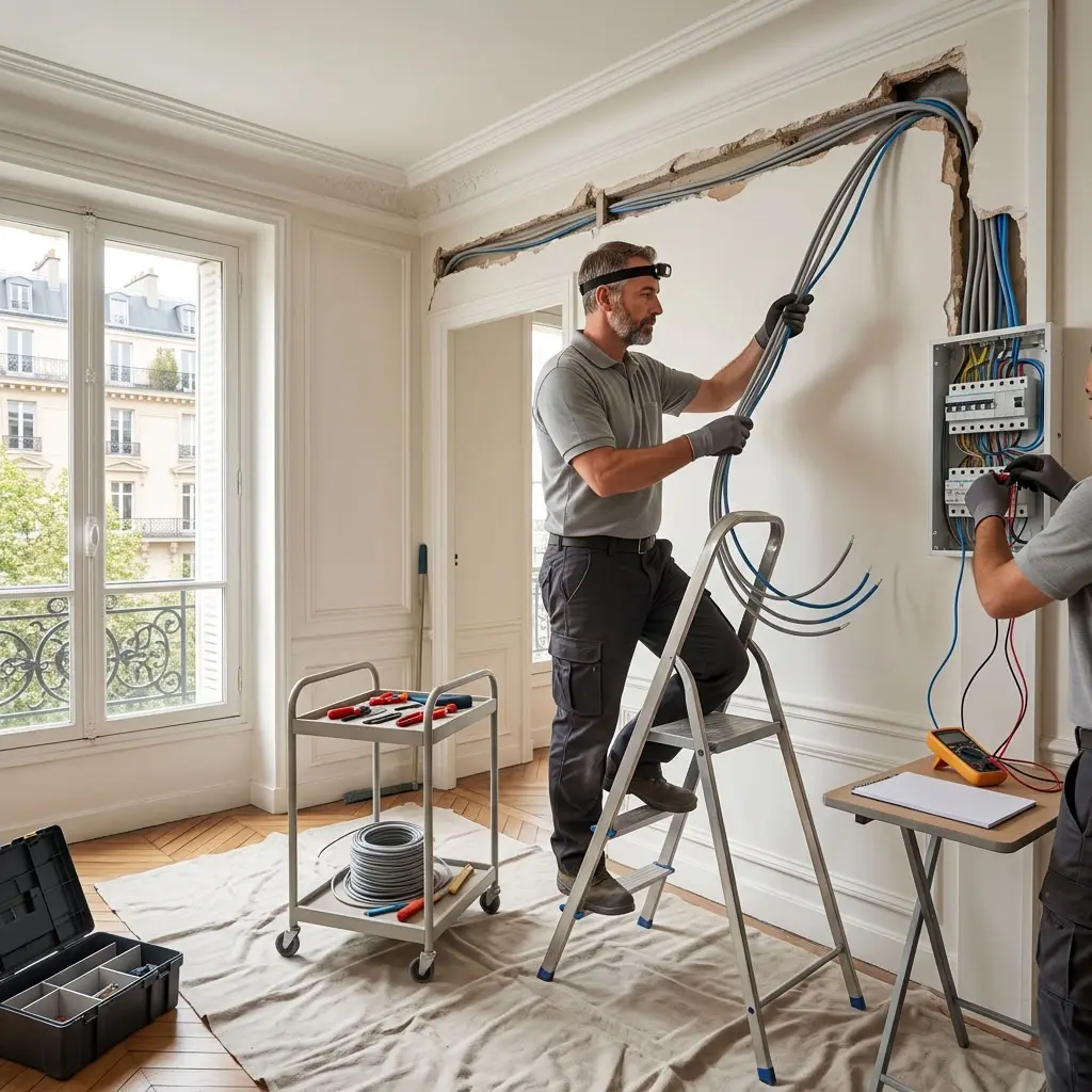 Vous choisissez notre expertise en rénovation électrique à Paris 8e, la garantie d’une intervention rapide et conforme aux normes.