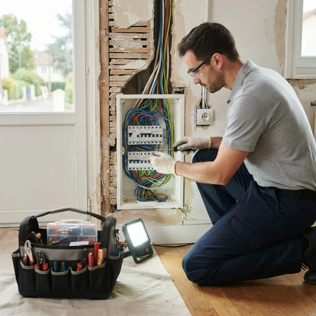 Comment se déroule l'intervention de rénovation électrique à Chelles ?