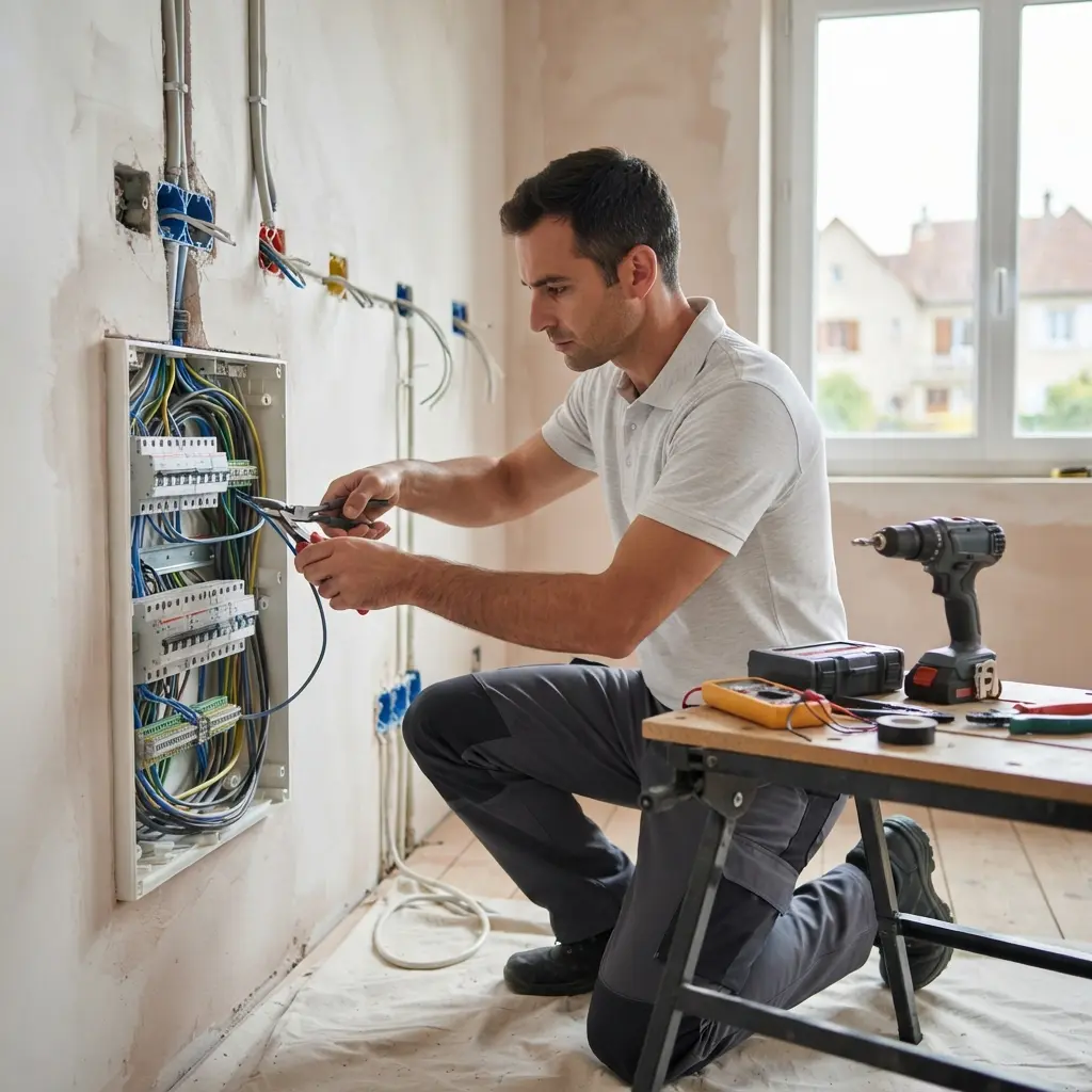 Comment se déroule la rénovation électrique à Chailly-en-Bière ?