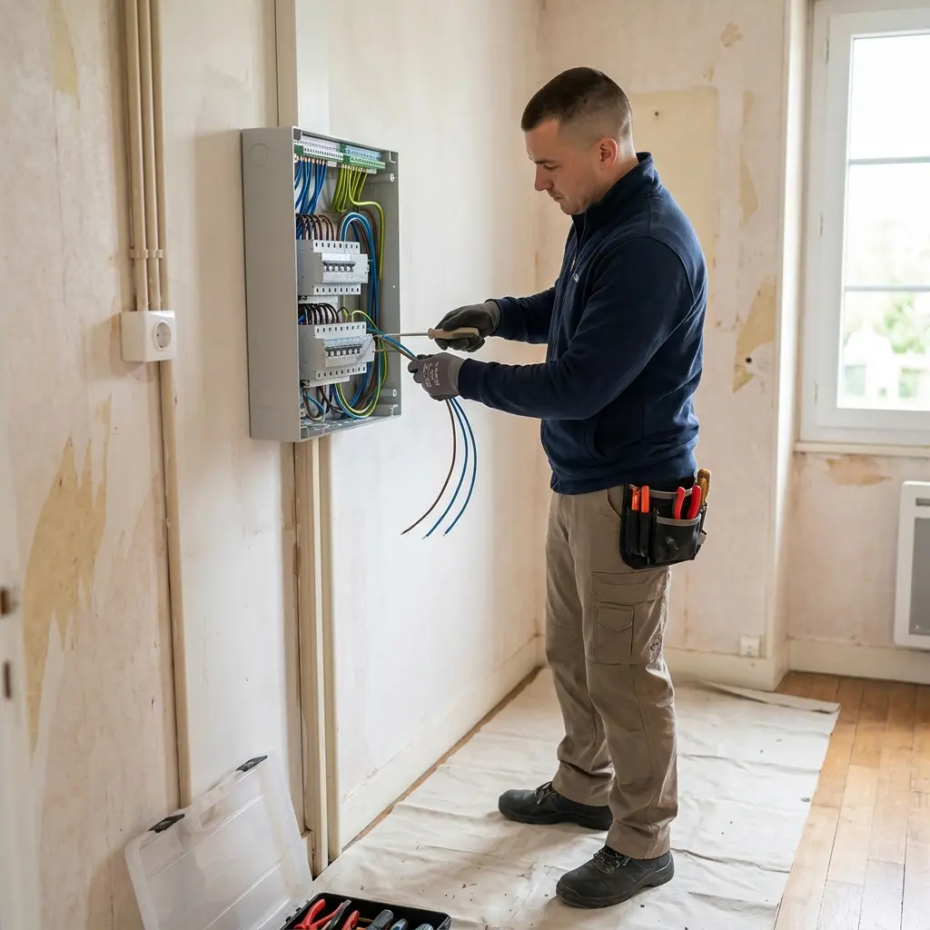 Comment se déroule la rénovation électrique à Follainville-Dennemont ?