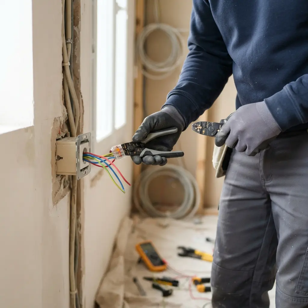 Comment se déroule l’intervention de rénovation électrique à Orgeval ?