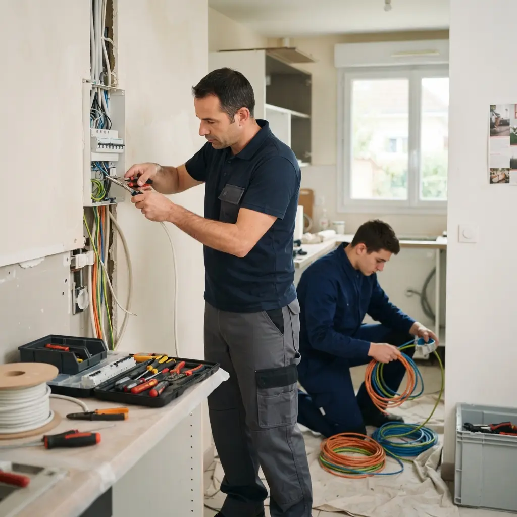Comment se déroule la prestation de rénovation électrique à Queue-les-Yvelines ?