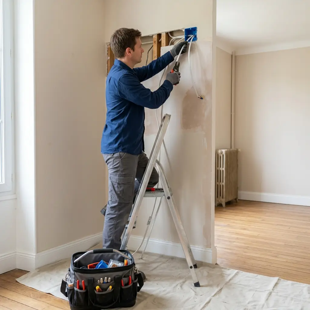 Comment se déroule la rénovation électrique à Vauhallan ?