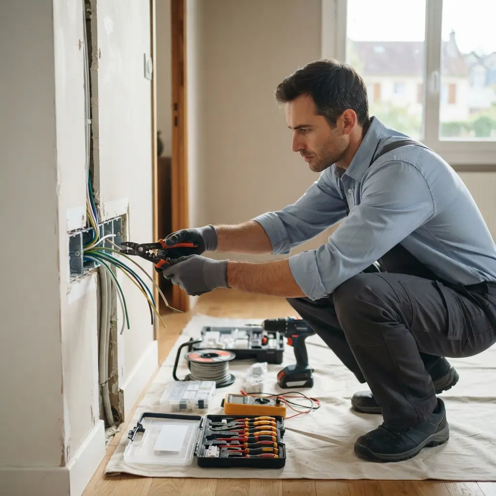 Comment se déroule l’intervention de rénovation électrique à Briis-sous-Forges ?