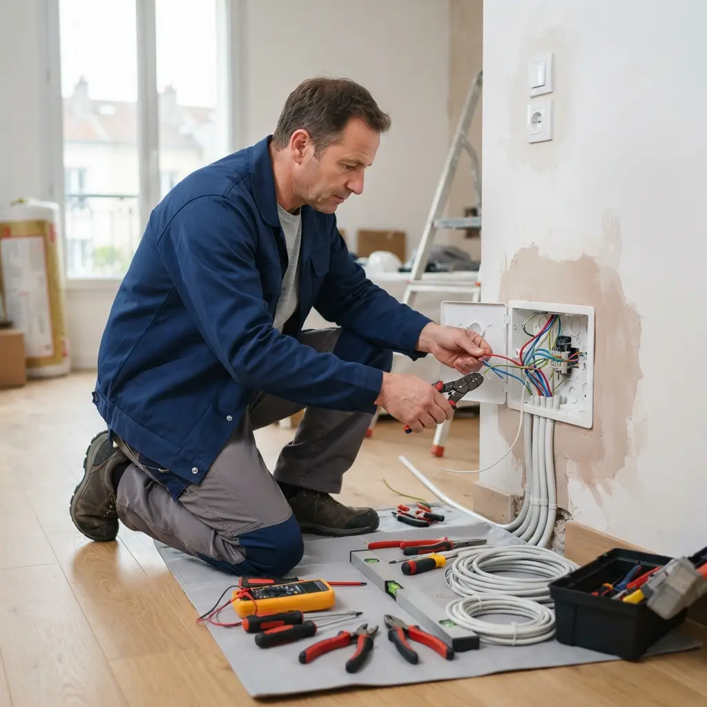 Comment se déroule l'intervention de rénovation électrique à Dugny ?