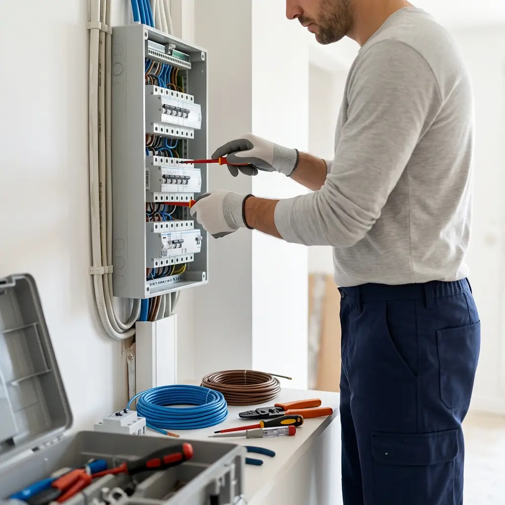 Comment se déroule l’intervention de rénovation électrique à Andilly ?