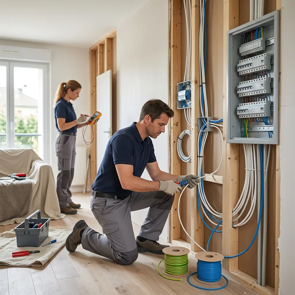 Comment la rénovation électrique à Bruyères-sur-Oise est‑elle réalisée ?