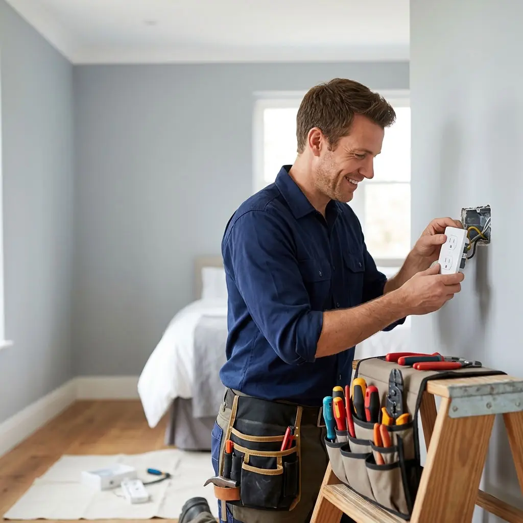 Rénovation électrique : sécuriser les prises dans une chambre