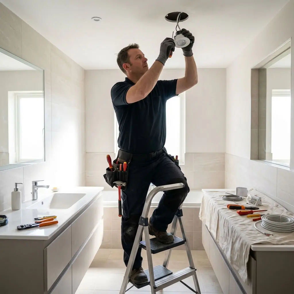 Rénovation électrique : réussir l'installation de son éclairage de salle de bain